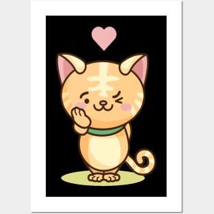 Cute cat love Posters and Art